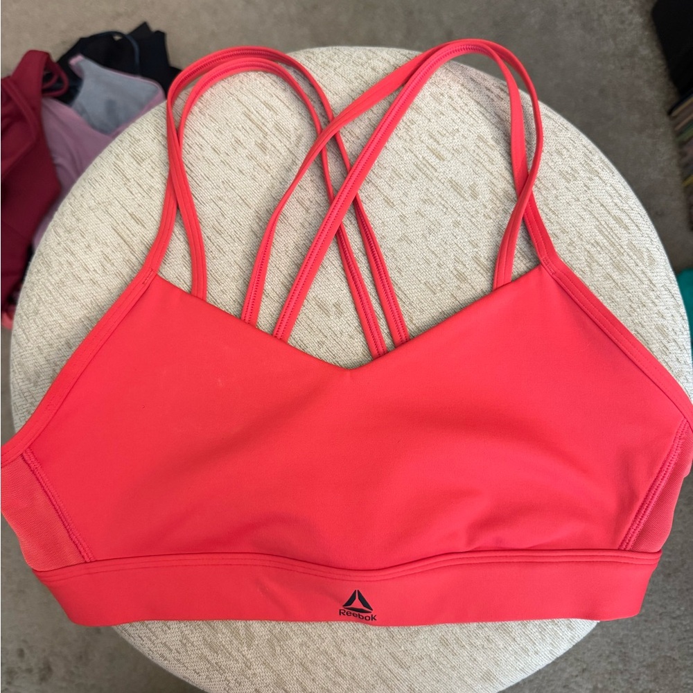 Reebok Women's Bright red/coral Sports Bra M/L
